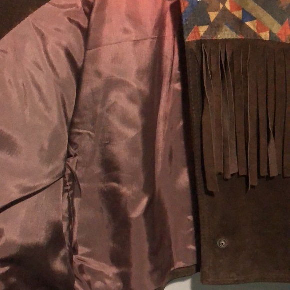 Vintage Suede Leather Aztec Navajo fringe crop jacket - Picture 8 of 12